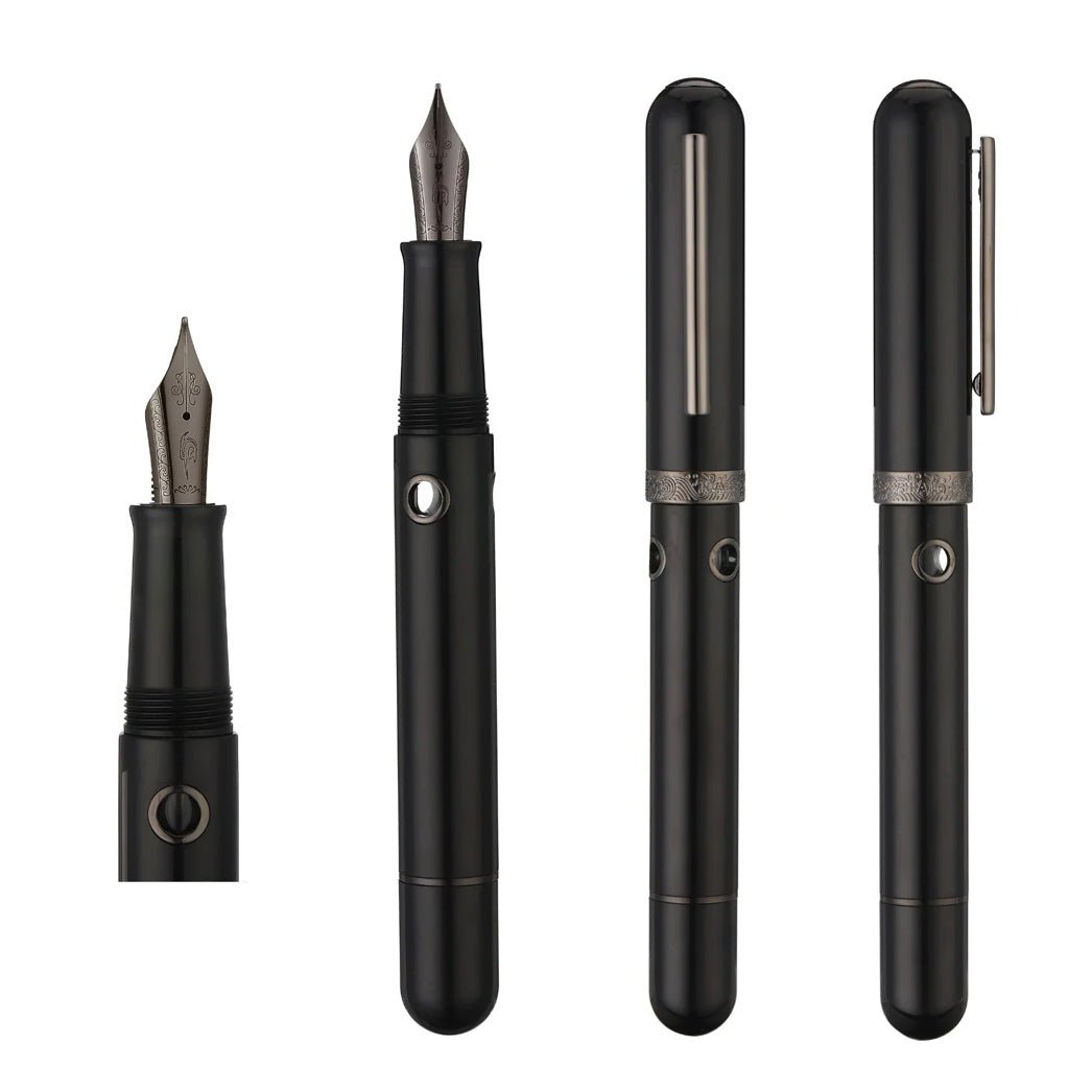 Nahvalur Nautilus Cephalopod Black – Pluma Fuente - un membrete