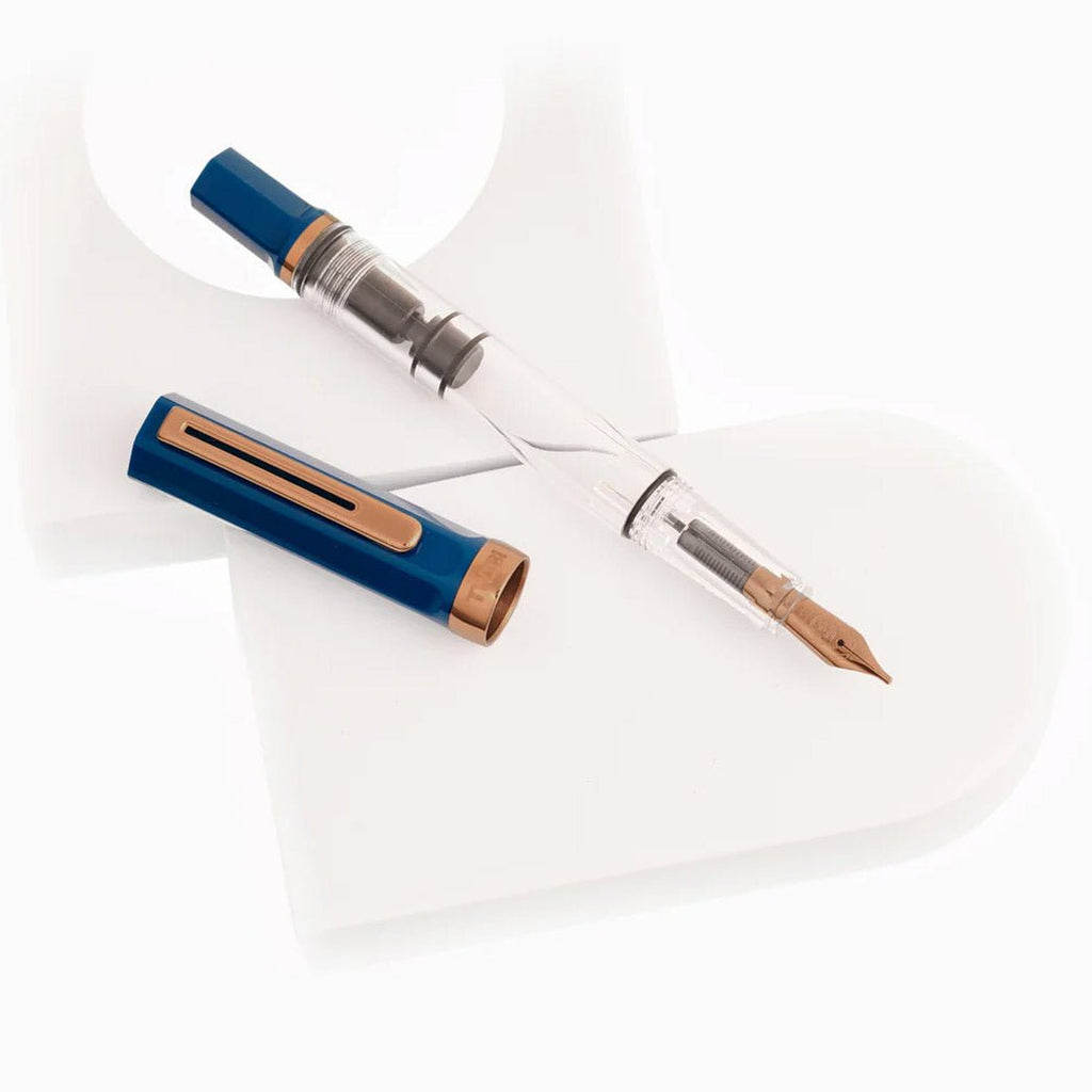 TWSBI ECO Indigo Blue w/ Bronze Fountain Pen - un membrete