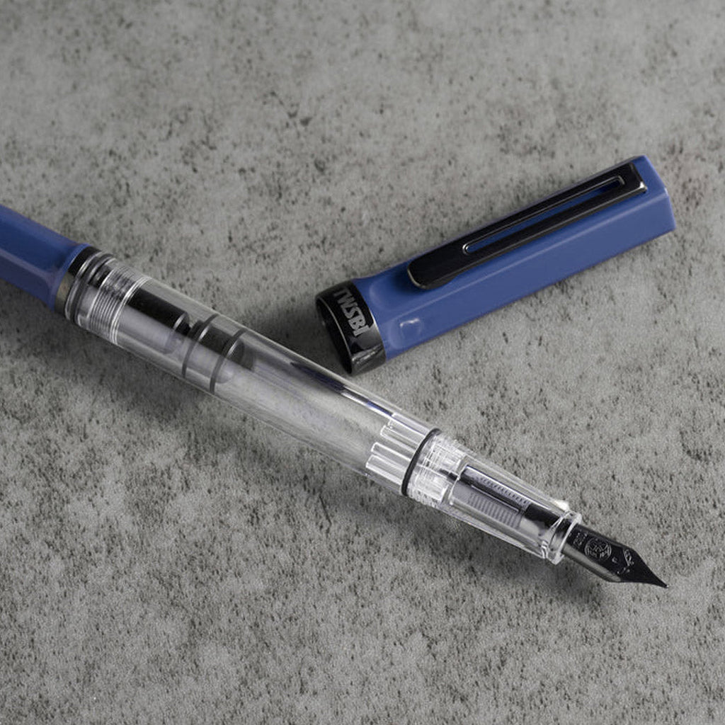 TWSBI ECO Slate Blue w/ Onyx Fountain Pen - un membrete