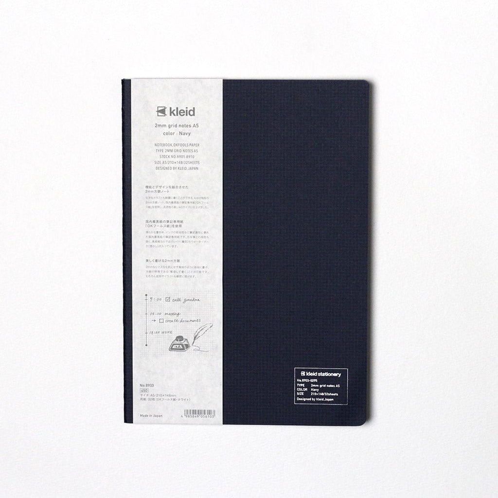 Kleid 2mm Grid Notes Notebook White Paper A5 - un membrete