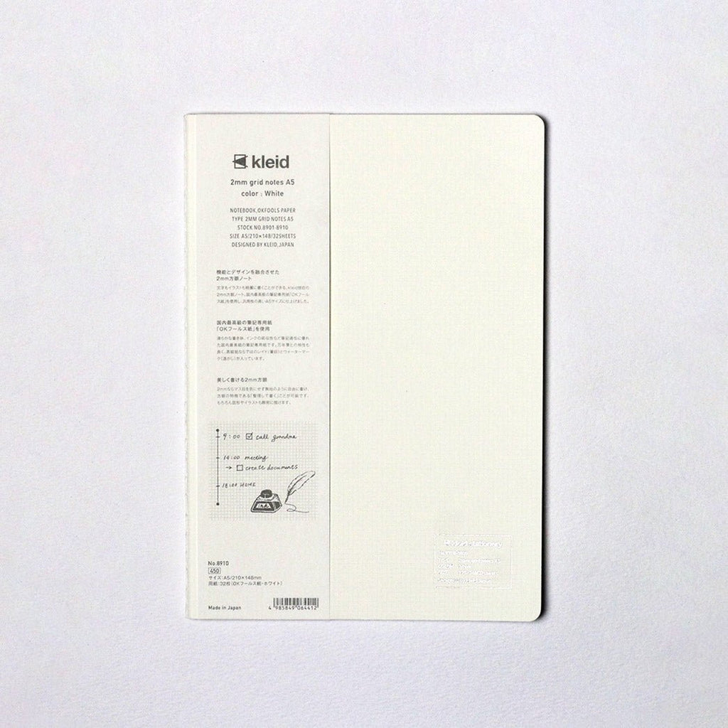 Kleid 2mm Grid Notes Notebook White Paper A5 - un membrete