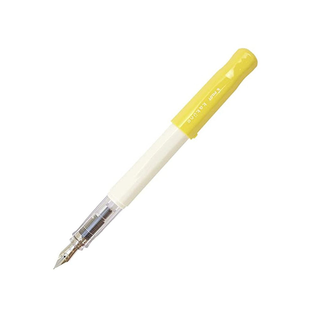 Pilot Kakuno Pluma Fuente - Blanco-Amarillo - un membrete