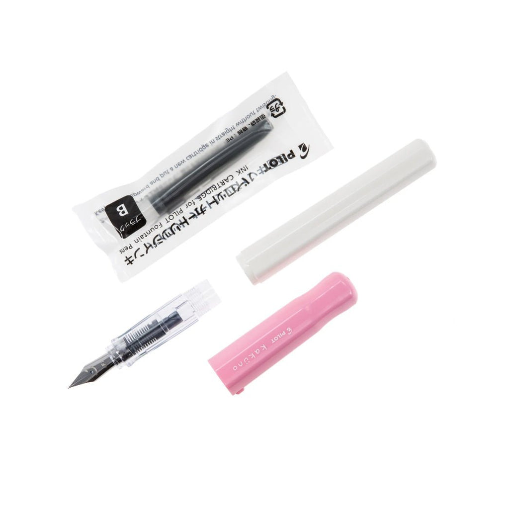 Pilot Kakuno Pluma Fuente - Blanco-Rosa - un membrete