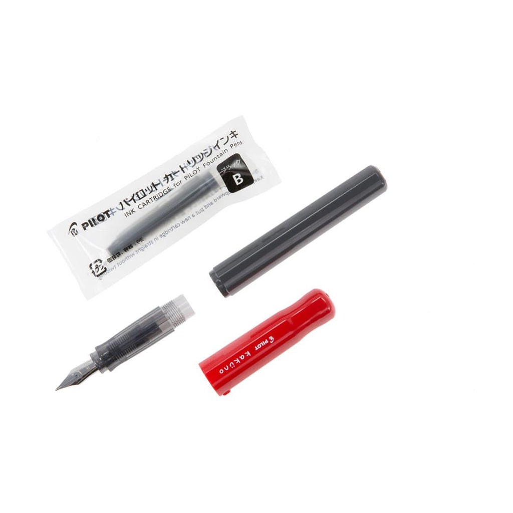 Pilot Kakuno Pluma Fuente - Gris-Rojo - un membrete