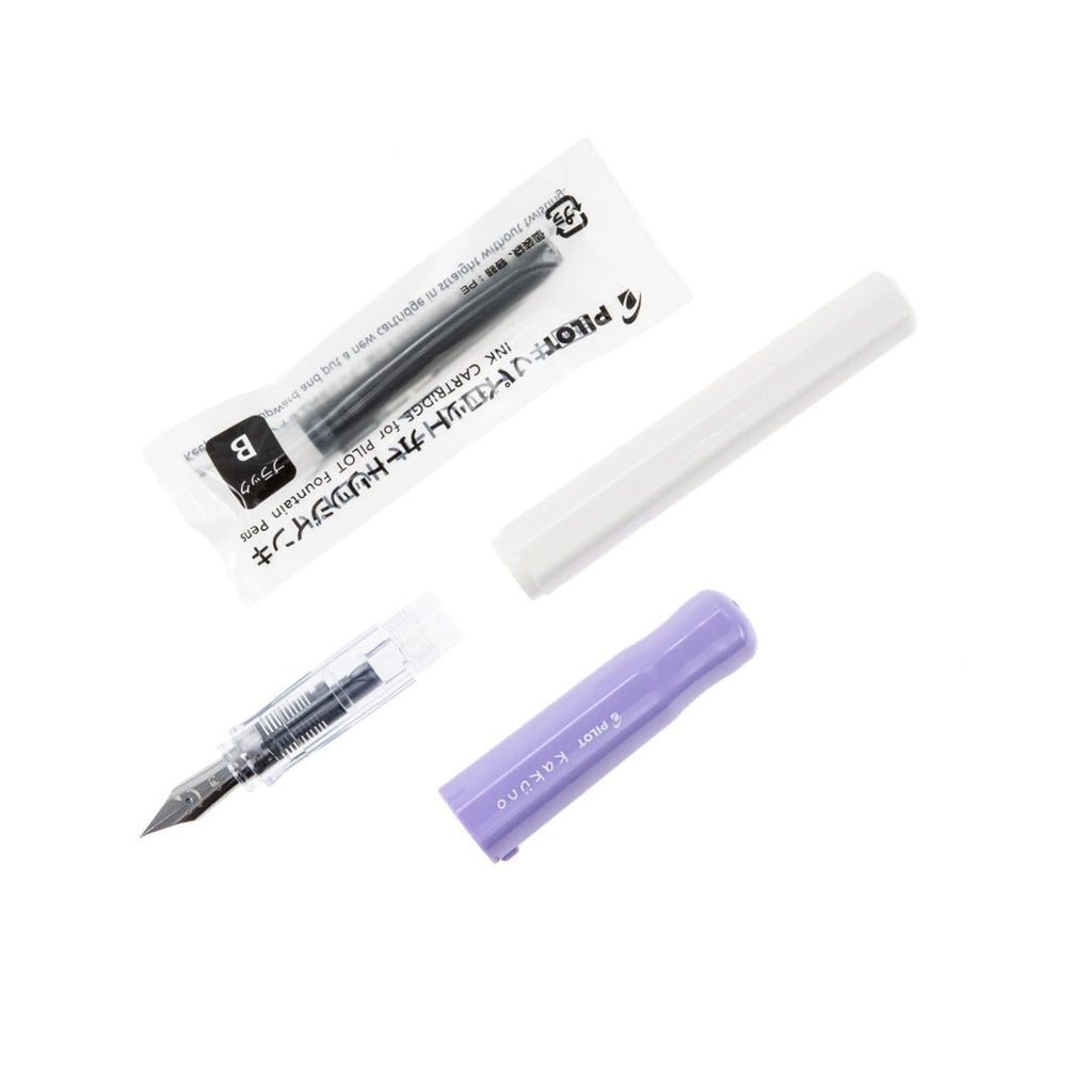 Pilot Kakuno Pluma Fuente - Morado-Blanco - un membrete