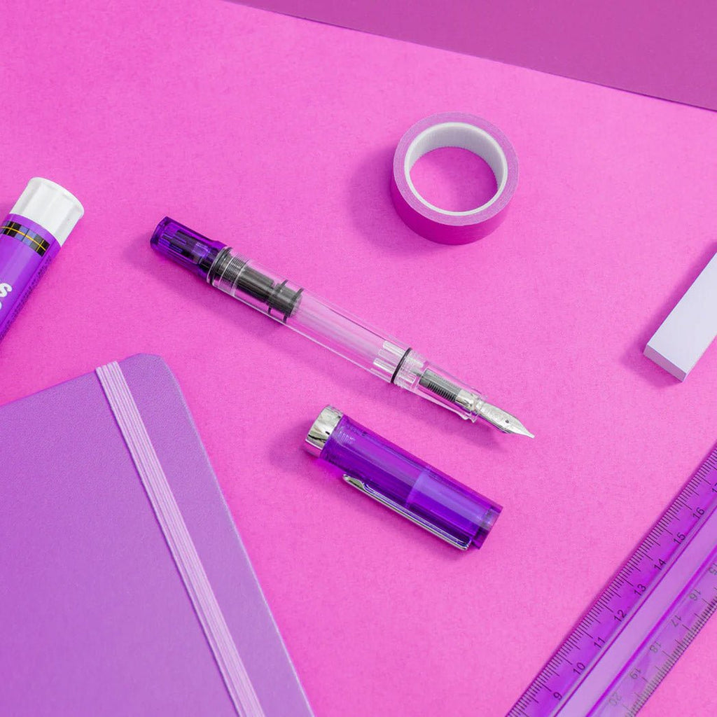 TWSBI Eco Transparent Purple Fountain Pen - un membrete